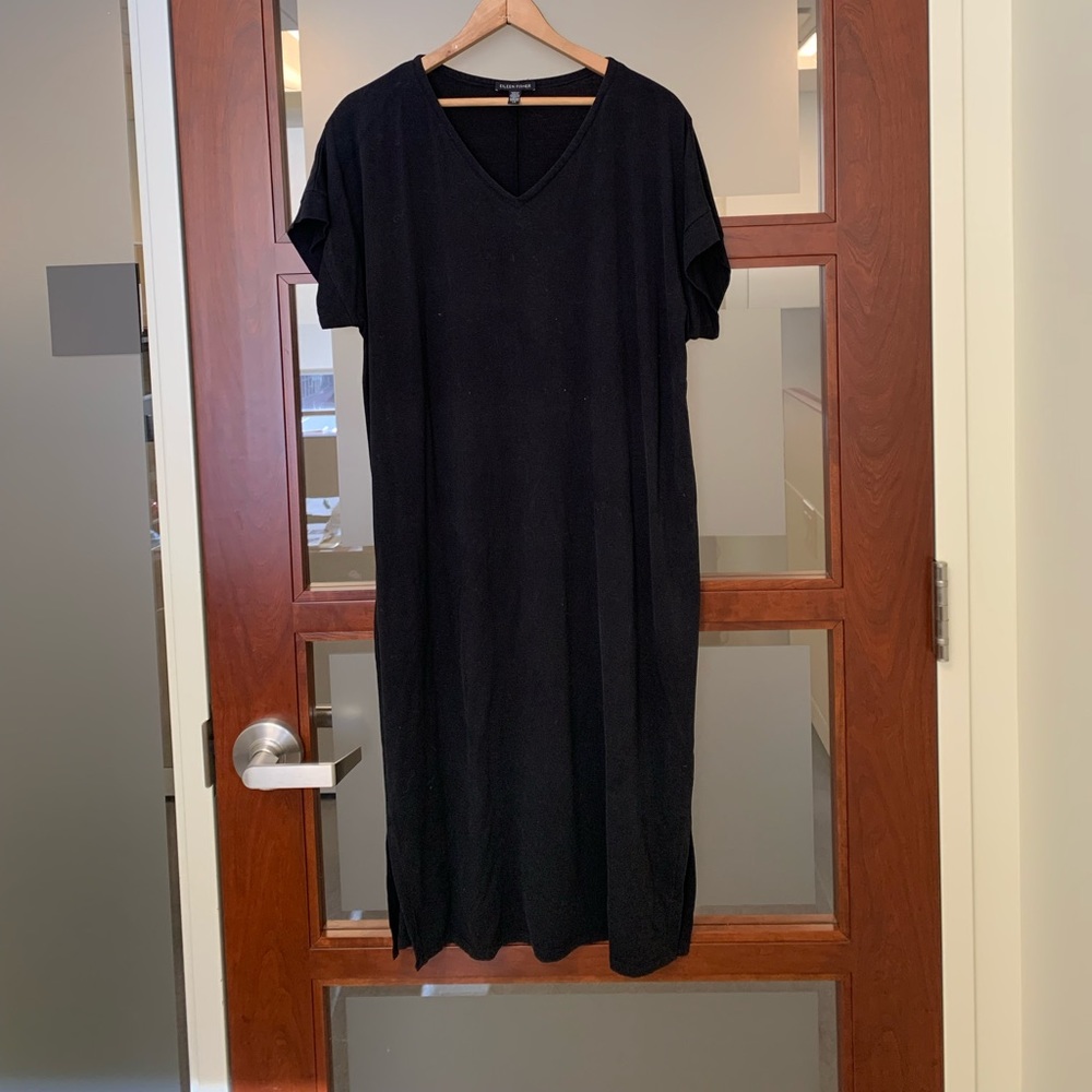Eileen Fisher black t-shirt dress